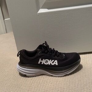 Hoka Black and White Athletic Shoes
